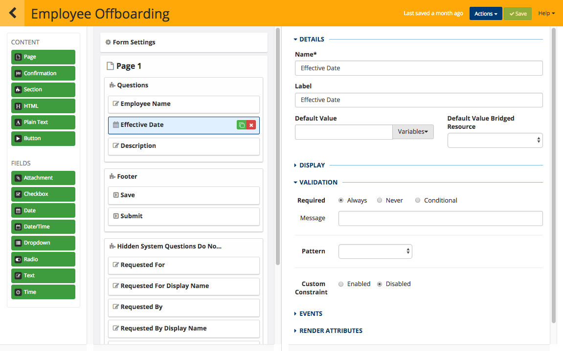 The drag and drop form builder